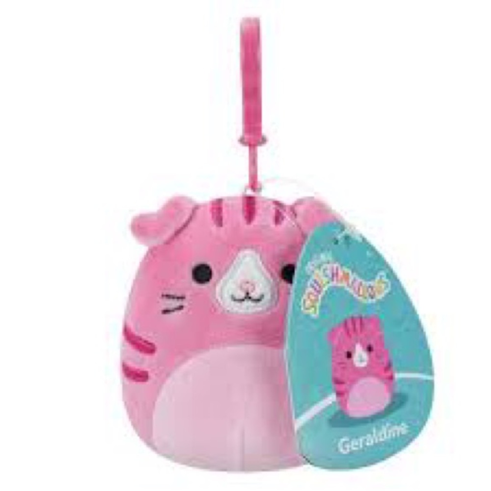 Squishmallows 3.5" Clip-On Geraldine The Cat Plush Toy  NWT